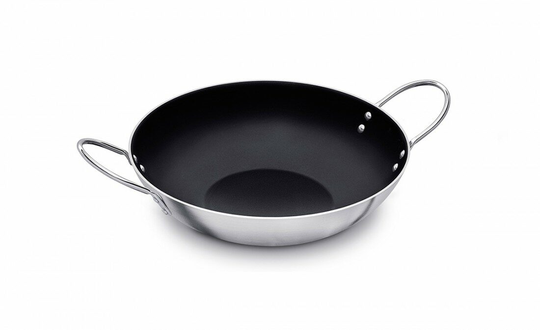 Frigideira Wok Antiaderente Asas Cromadas Hotel